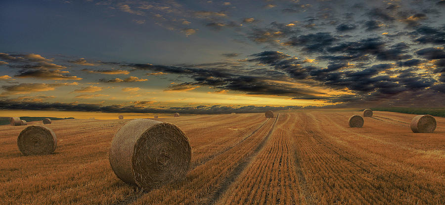 Bales And Clouds by Nick Brundle Photography