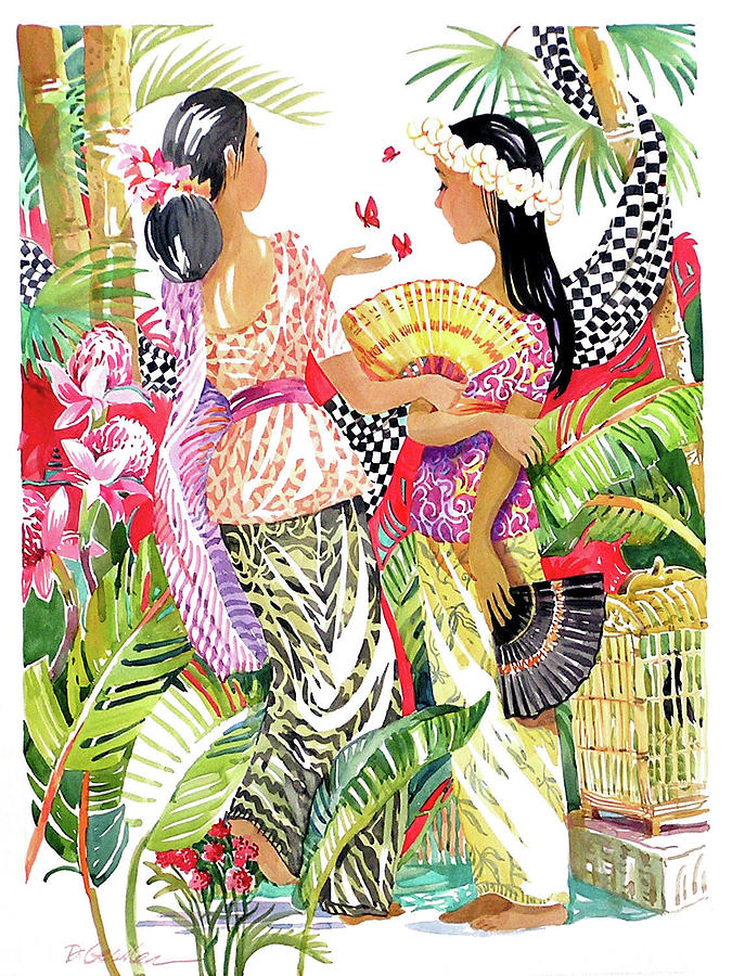 Bali Painting - Bali Girls by Diana Hollingsworth Gessler