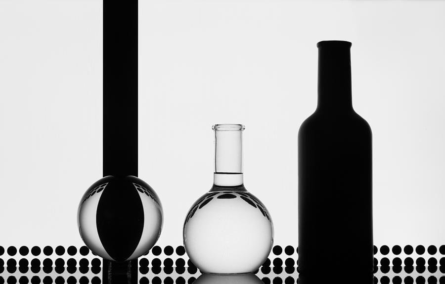 Still Life Photograph - Ball Bottle And Flask by Jacqueline Hammer