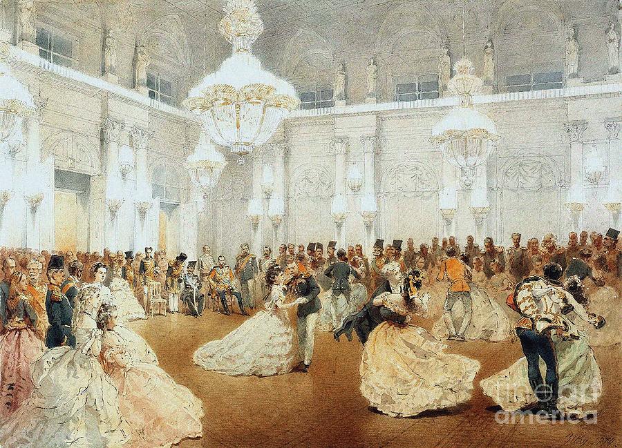 Ball In The Concert Hall Of The Winter Drawing by Heritage Images