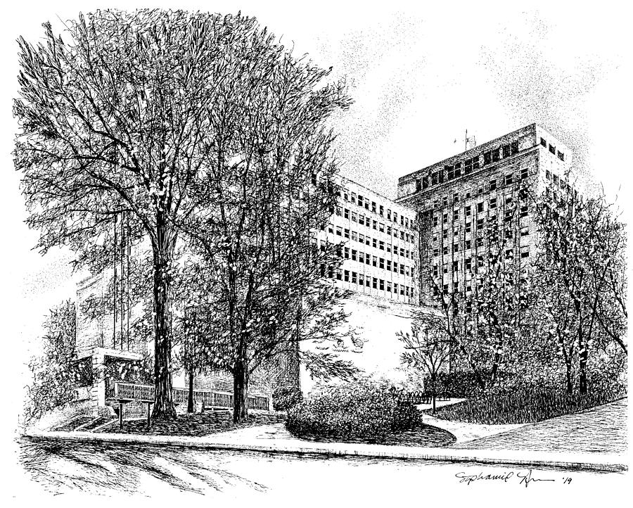 Ballentine Hall, Indiana University, Bloomington, Indiana Drawing by Stephanie Huber