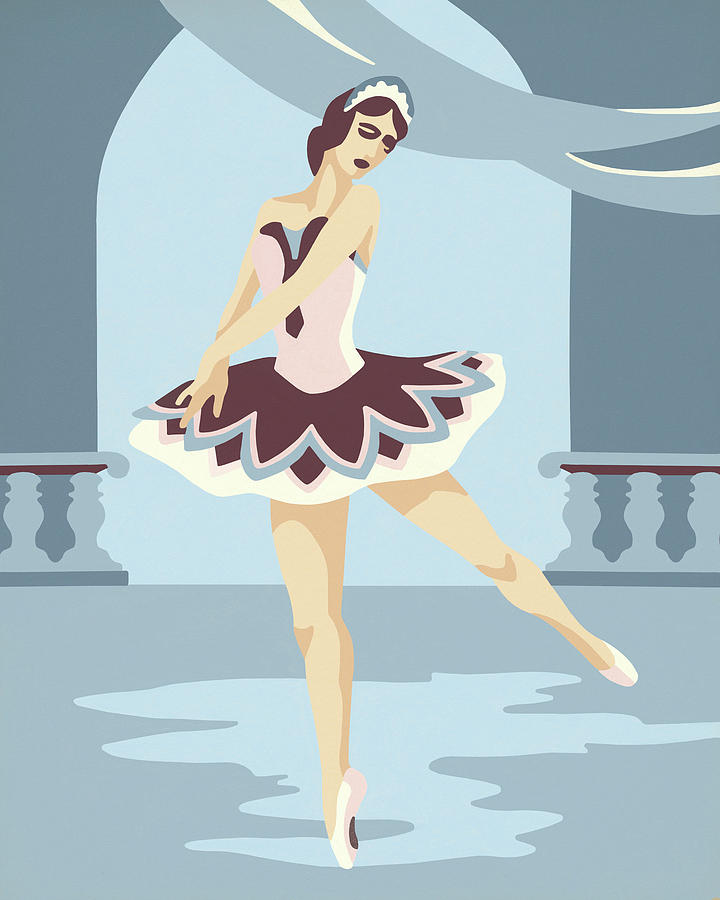 Vintage Drawing - Ballerina by CSA Images
