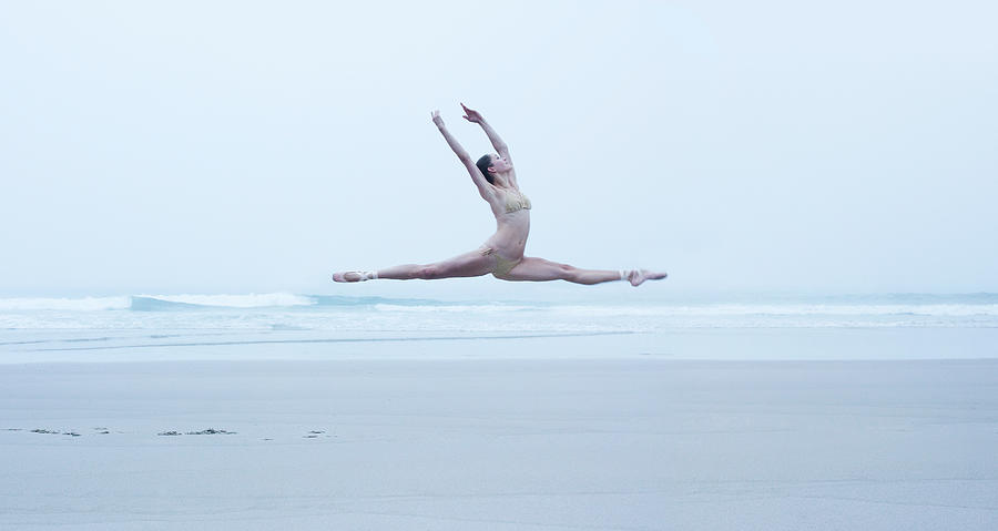 Ballerina Leaping On The Beach Photograph by Dimitri Otis