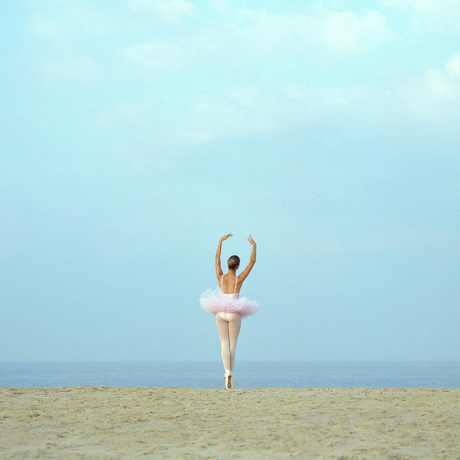 Ballerina On Beach, Rear View Photograph by Dougal Waters