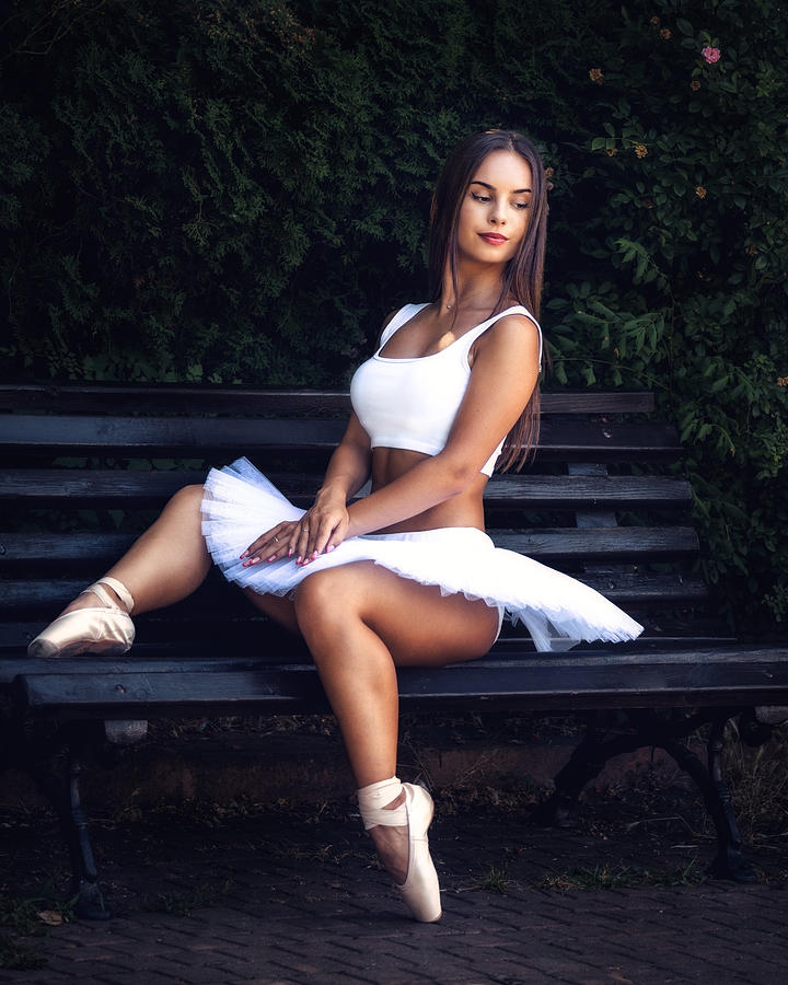 Ballerina On The Bench Photograph by Vasil Nanev