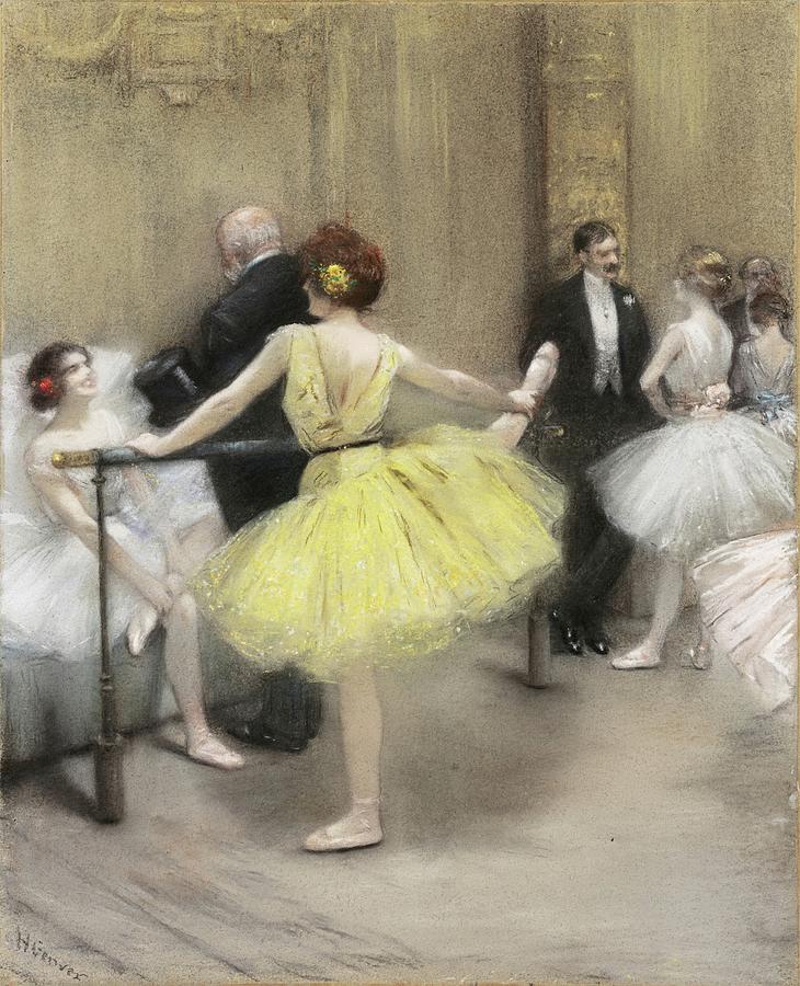 Henri Gervex、Ballerine lisant Figaro、希少画集より、新品額装付、iafa-