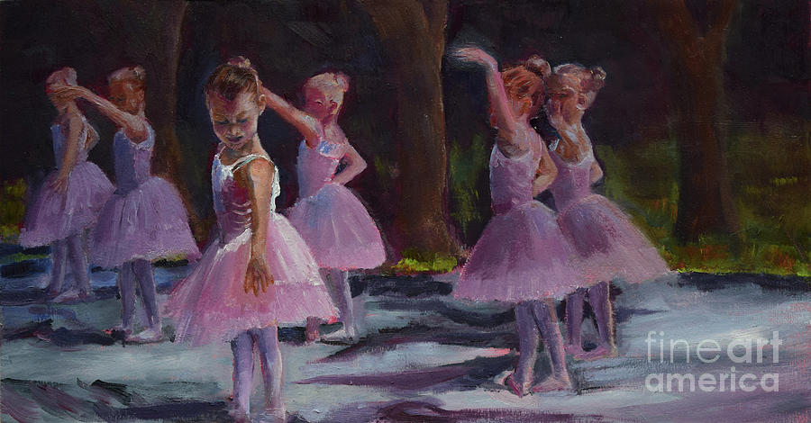 Ballerinas Under the Trees - Dancing Painting by Jan Dappen