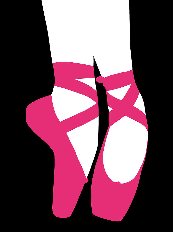 Ballet Pointe Shoes - Hot Pink Black 