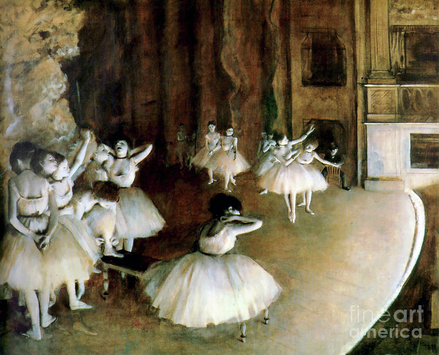 Ballet Rehearsal On Stage, 1874. Artist Drawing by Heritage Images