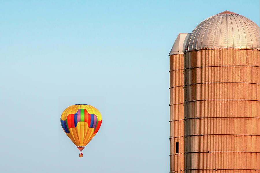 Summer Photograph - Balloon and Silo by Todd Klassy