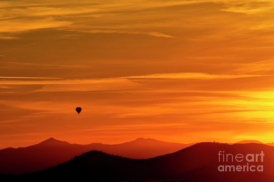 Balloon at Golden Sunset Photograph by David Arment