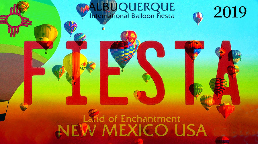 Balloon fiesta 2019 license plate design A Mixed Media by David Lee Thompson
