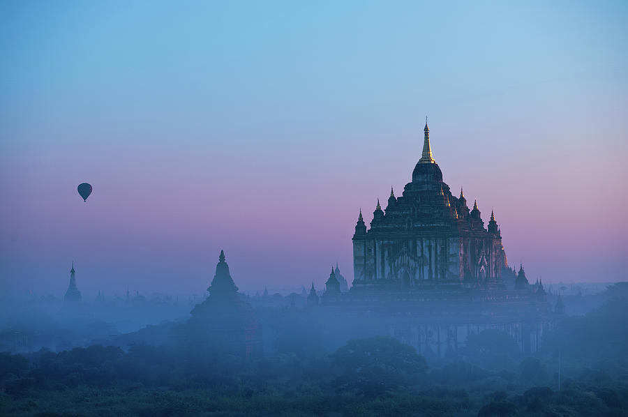 Balloon Flies Over Temples Photograph by Photo By John Quintero