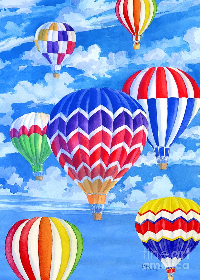 Balloons Painting - Balloon Sky Vertical by Paul Brent