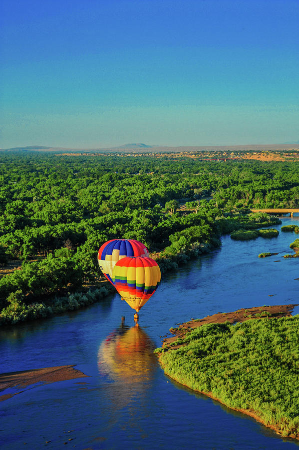 Balloons and the Rio Grande Photograph by James C Richardson
