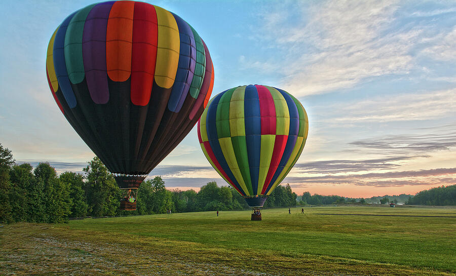 Airport Photograph - Balloons at Sunrise by Angelo Marcialis