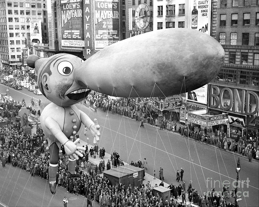 Balloons Float Down Broadway In Photograph by New York Daily News Archive
