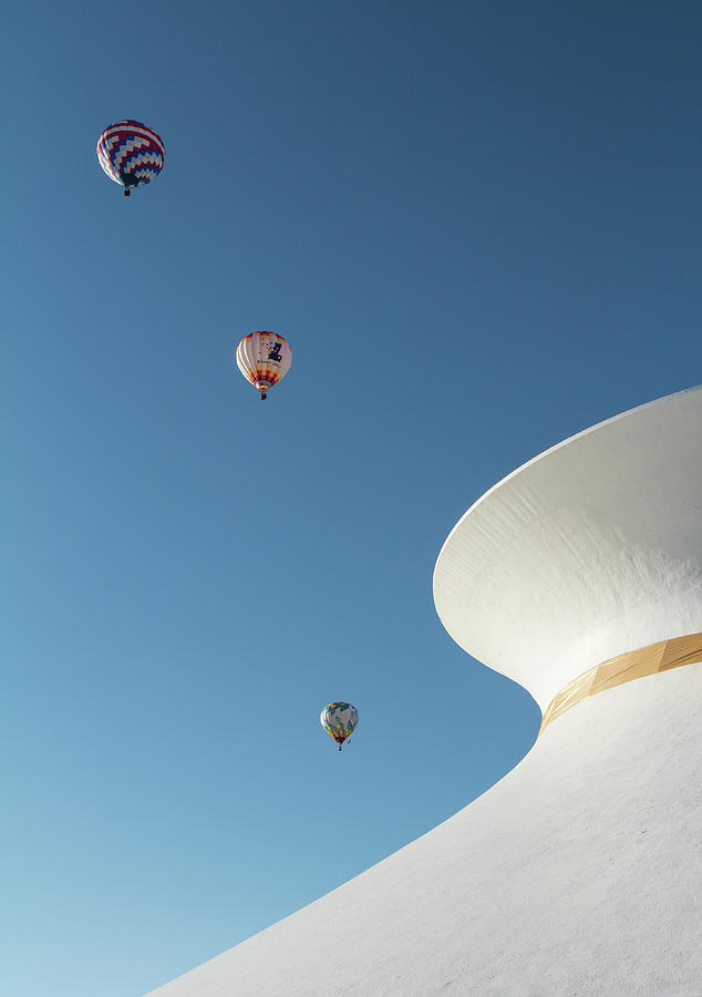 Balloons Race over the Planetarium Photograph by Scott Rackers