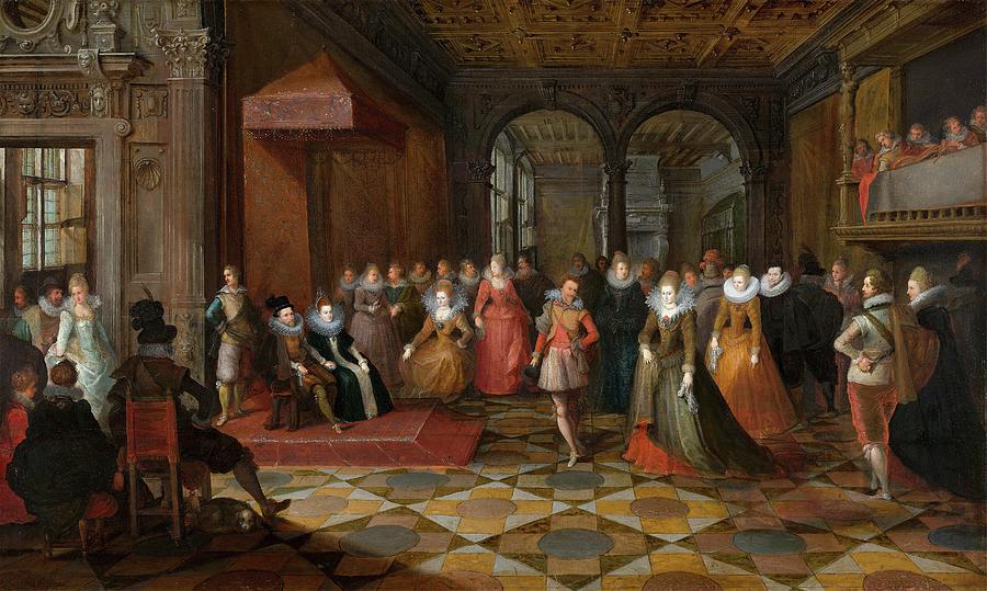 Ballroom Scene At A Court In Brussels Painting by Frans Francken The ...