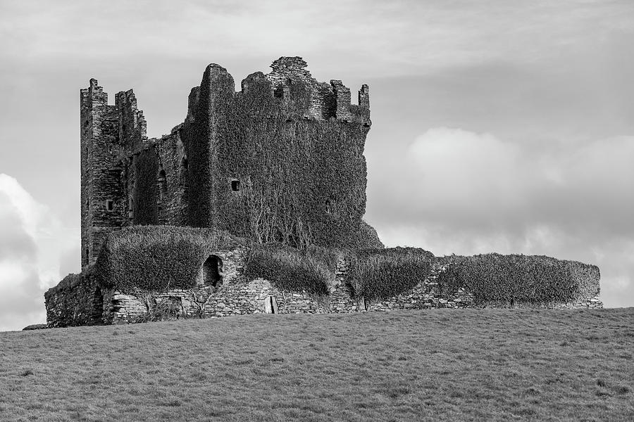 Ballycarbery Castle Ireland Black and White Photograph by John McGraw