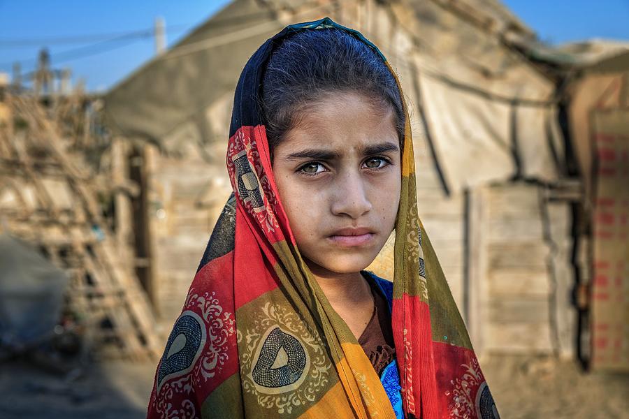 Portrait Photograph - Balochi Girl by Mohammad Shefaa