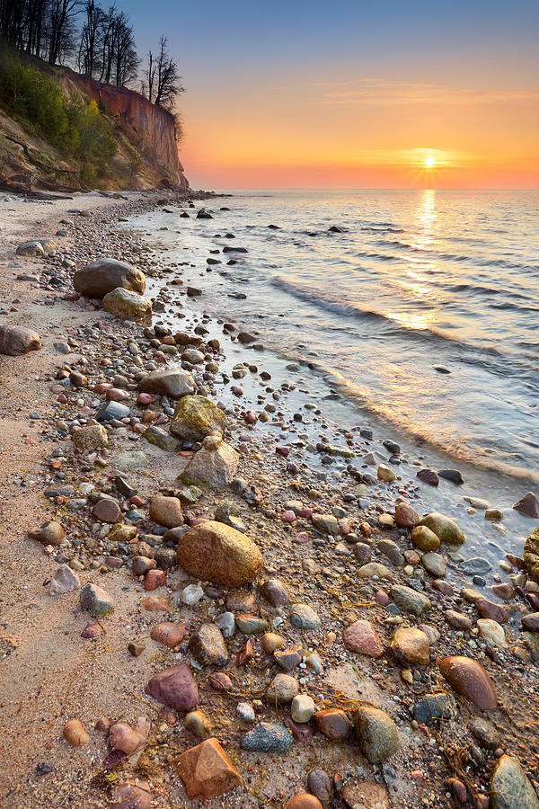Sunset Photograph - Baltic Sea At Sunrise, Pomerania by Jan Wlodarczyk