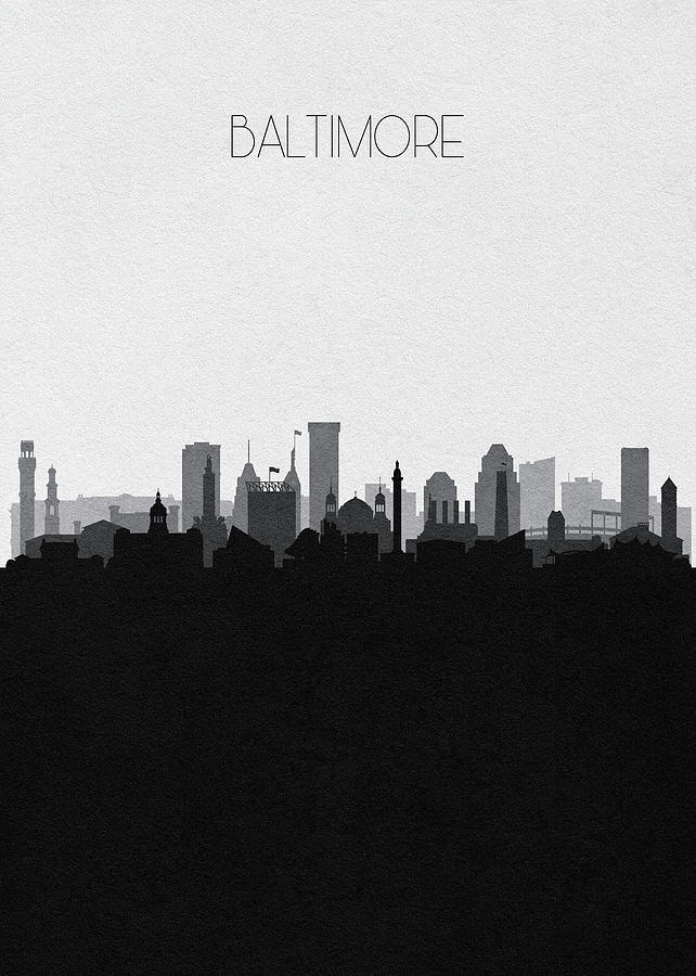 Baltimore Cityscape Art V2 Digital Art by Inspirowl Design