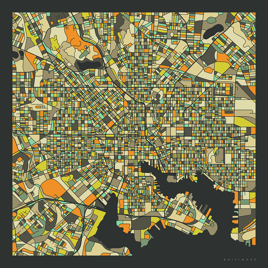 Baltimore Map Digital Art - Baltimore Map 2 by Jazzberry Blue