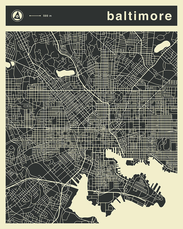 Baltimore Map Digital Art - Baltimore Map 3 by Jazzberry Blue