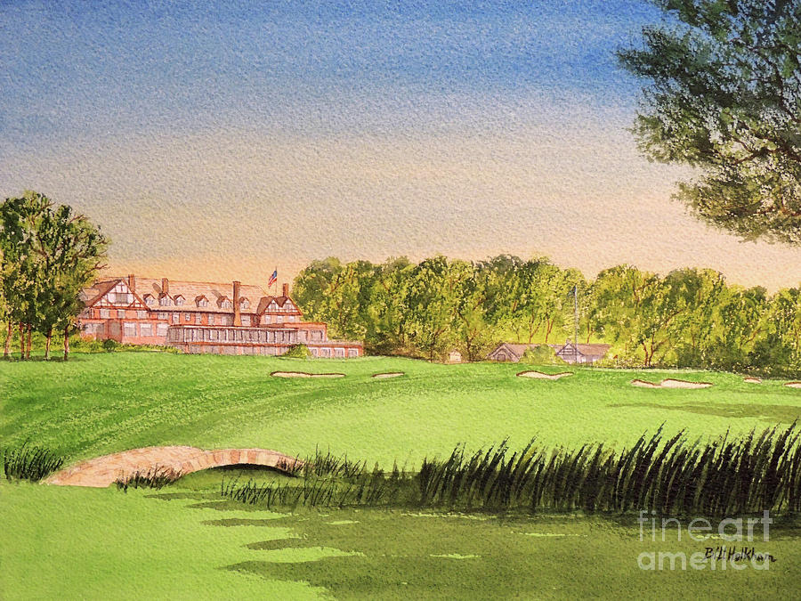 Baltusrol Golf Course 18th Hole Painting by Bill Holkham