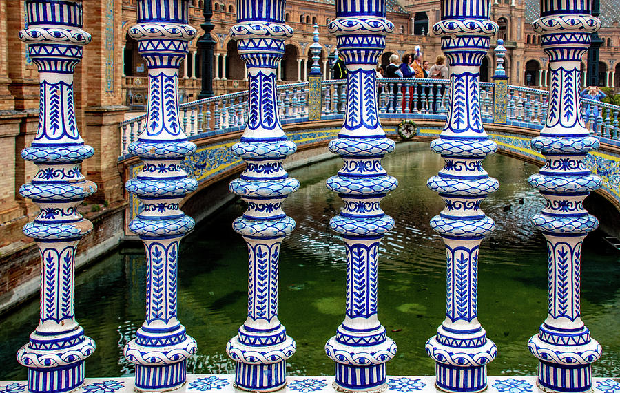 Balusters of Blue Photograph by Marcy Wielfaert