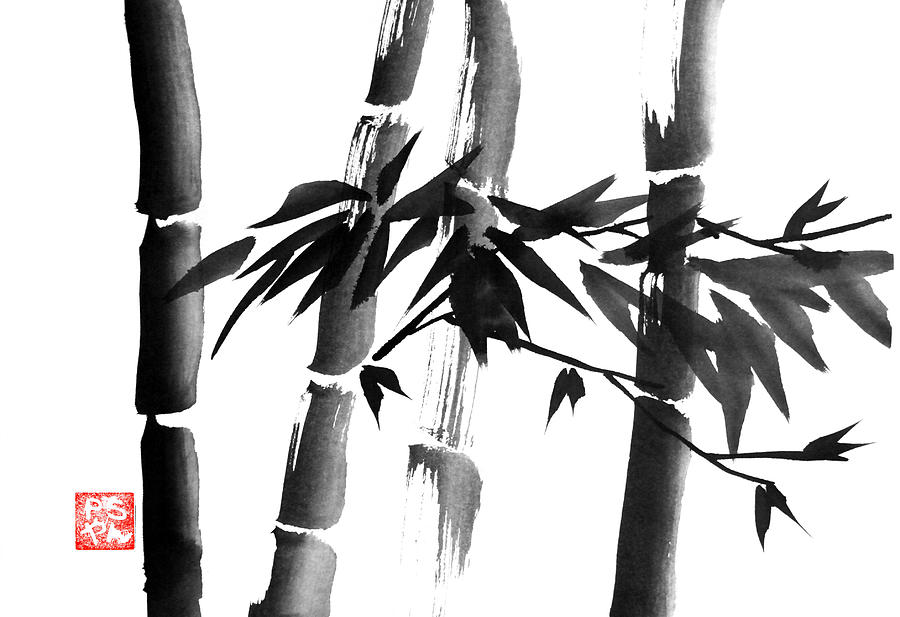 Bamboo Painting - Bamboo 02 by Pechane Sumie