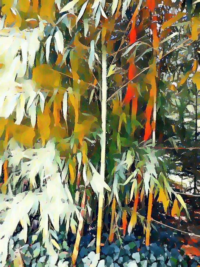 Bamboo Forest 2 Painting by Jeelan Clark