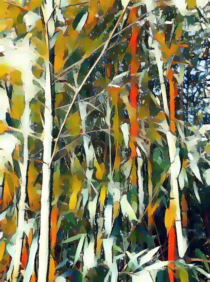 Bamboo forest in South carolina Painting by Jeelan Clark
