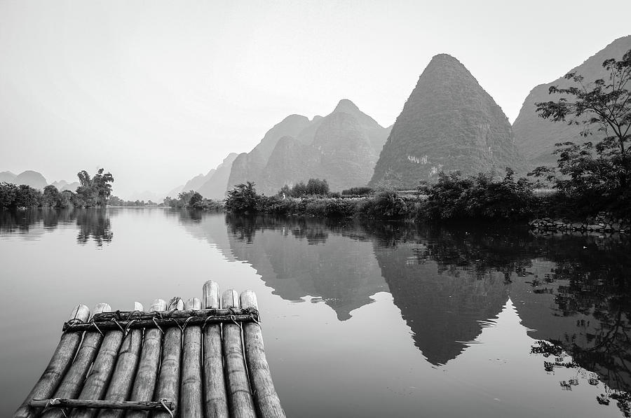 Bamboo Rafting In Guilin Photograph by @ Didier Marti