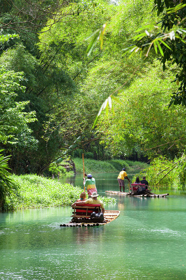 Bamboo Rafting On The Martha Brae River Photograph by Douglas Pearson