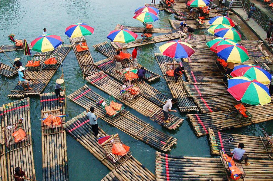 Bamboo Rafts Photograph by Jon Bratt