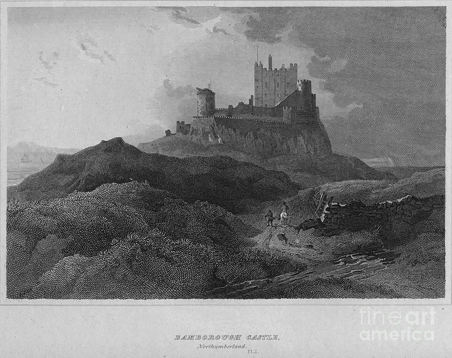Bamborough Castle, Northumberland, 1814 Drawing by Print Collector