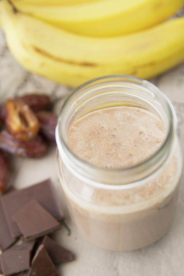 Banana And Chocolate Breakfast Smoothie Photograph by Elle Brooks