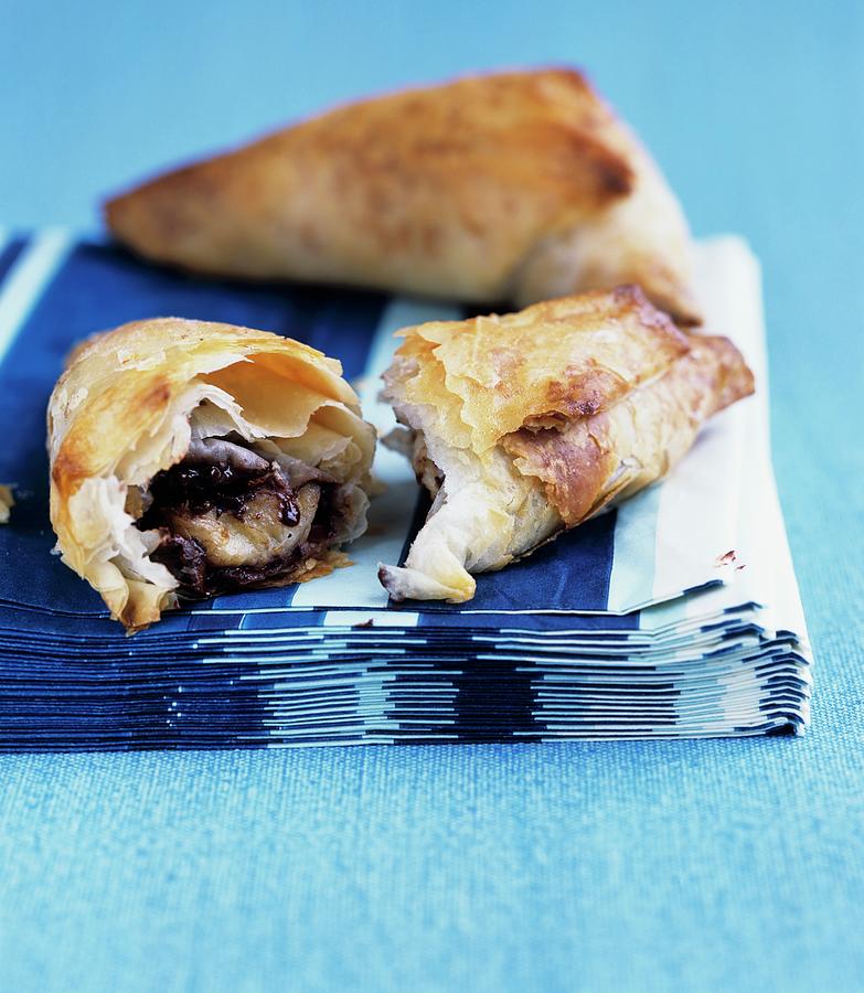 Banana And Chocolate Triangles Photograph by Clive Streeter