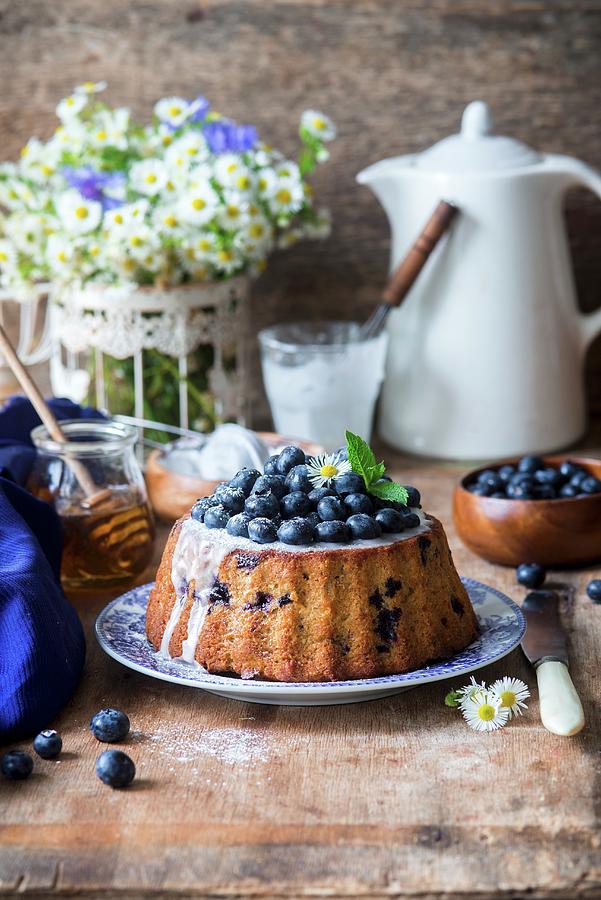 Banana Blueberry Cake Photograph by Irina Meliukh