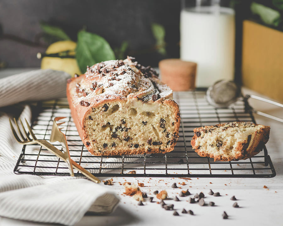 Banana Bread With Chocolate Chips And Lemon Photograph by Valentina T.