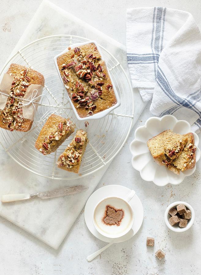 Banana Bread With Pecan Nuts And Chia Seeds Photograph by The White Ramekins