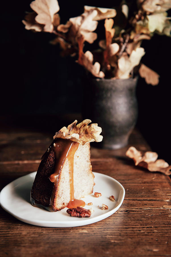 Banana Bundt Cake With Caramel Sauce Photograph by Justina Ramanauskiene