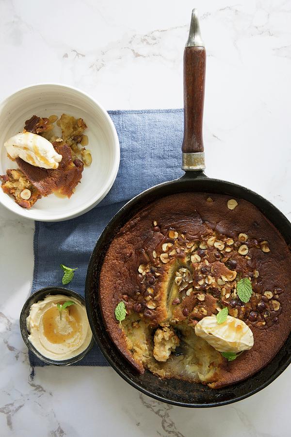 Banana Clafoutis With Honey And Hazelnuts Photograph by Great Stock!