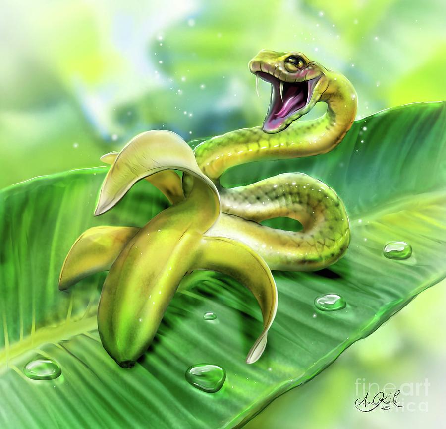 Banana Snake Digital Art by Anne Koivumaki - Fine Art Anne - Pixels