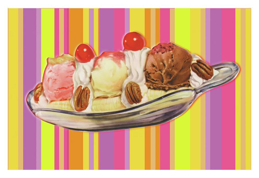 Banana Split Painting by Unknown