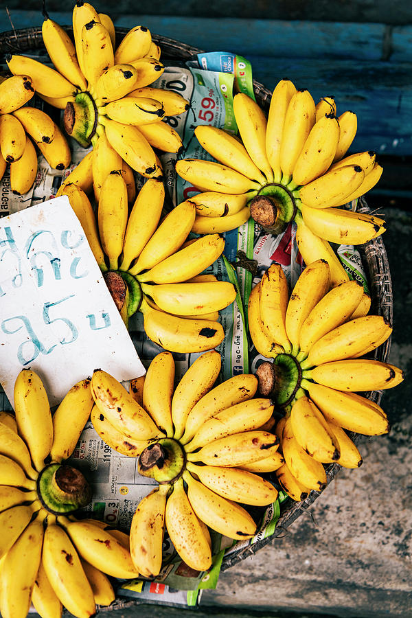 Bananas On Market In Chantaburi In Thailand Photograph by Hein Van Tonder