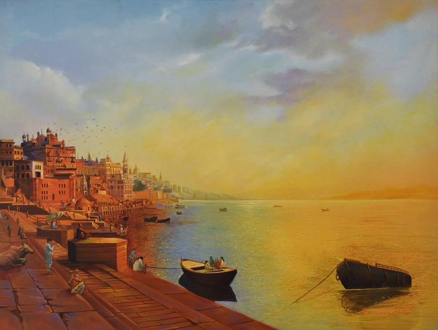 Banaras Ghat I Painting