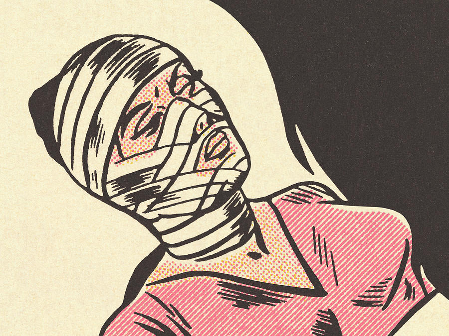 Vintage Drawing - Bandaged Woman by CSA Images